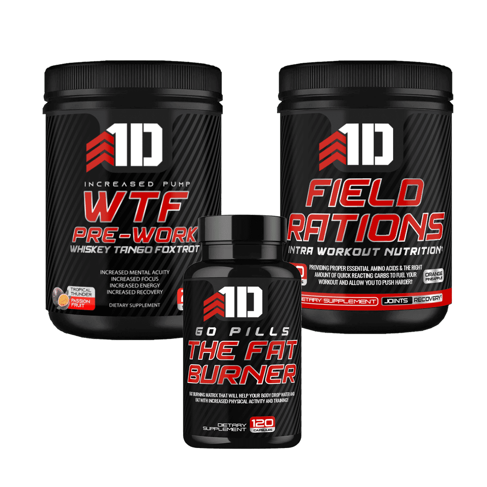 1st Detachment Shred Stack - WTF Pre Workout, Field Rations Intra Workout, Go Pills Fat Burner